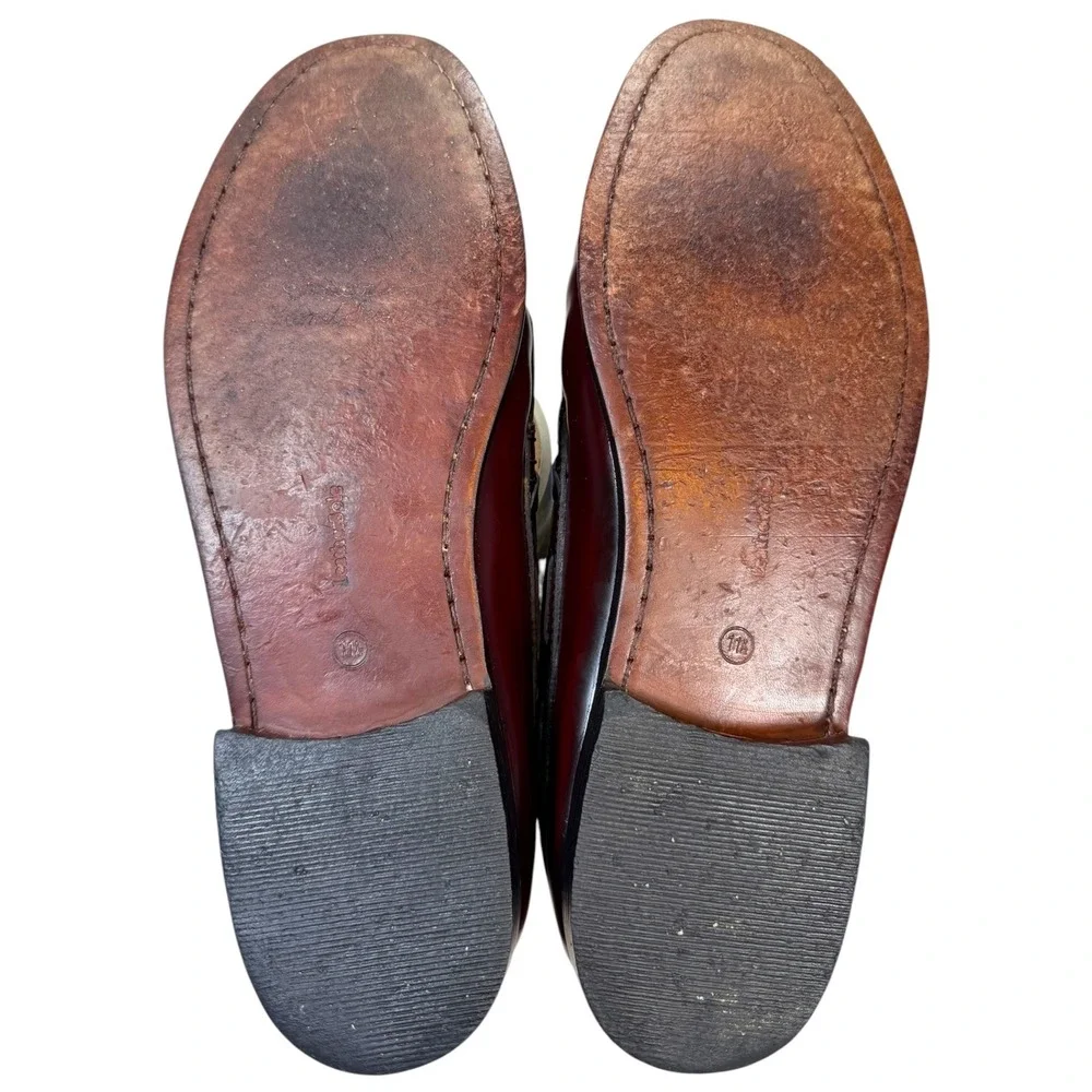 Vtg Towncraft Burgundy Kiltie Tassel Loafers Men's 11.5D Oxblood Leather Preppy